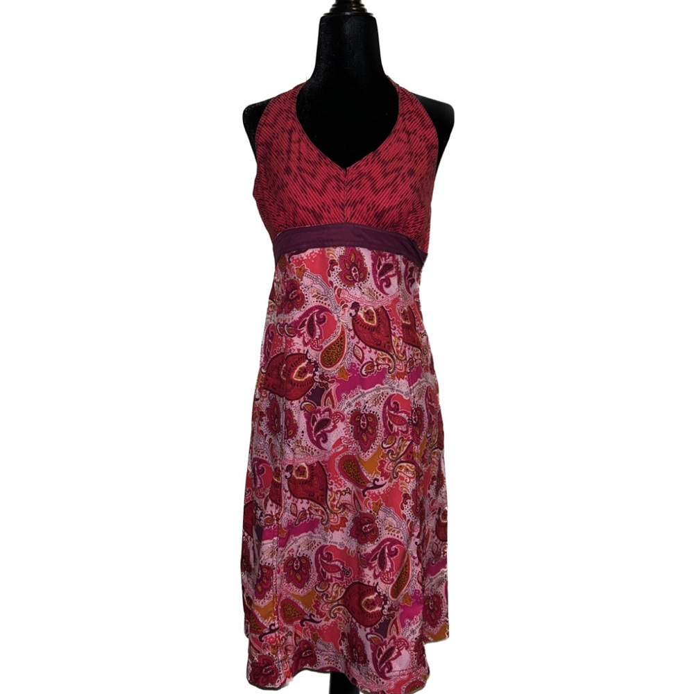 paisley print halter midi 🩷